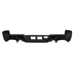 Rear view of Toyota Tacoma rear step bumper with parking sensors