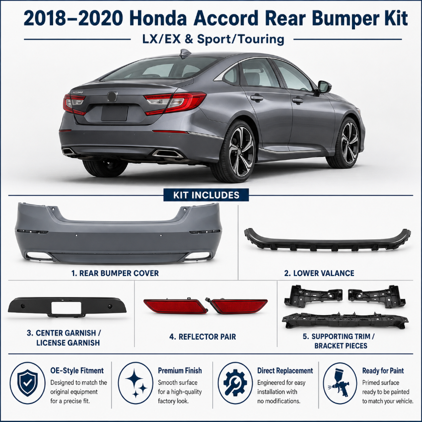 2018–2020 Honda Accord Rear Bumper Kit 