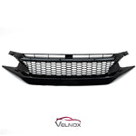 2019-2021 Honda Civic Front Upper Center Honeycomb Grille Glossy Black 