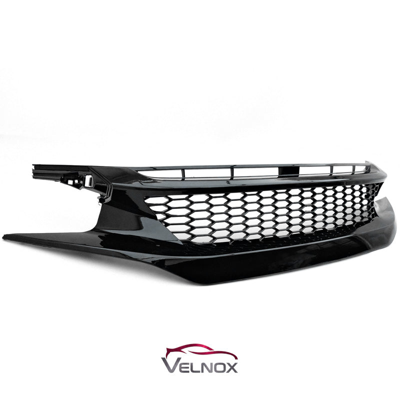 2019-2021 Honda Civic Front Upper Center Honeycomb Grille Glossy Black 