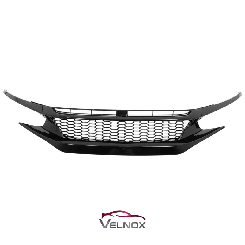 2019-2021 Honda Civic Front Upper Center Honeycomb Grille Glossy Black