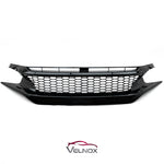 2019-2021 Honda Civic Front Upper Center Honeycomb Grille Glossy Black