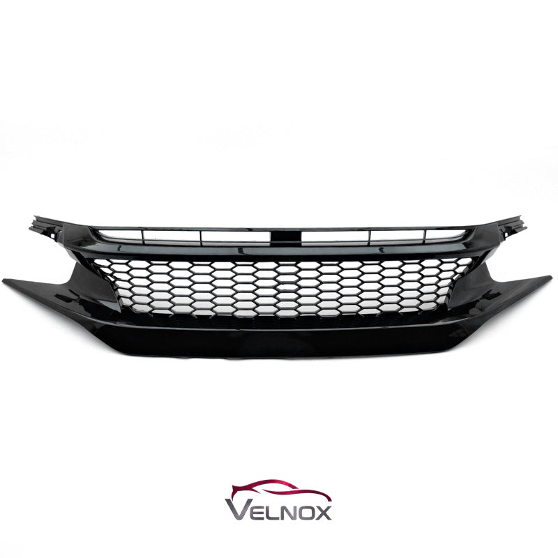 2019-2021 Honda Civic Front Upper Center Honeycomb Grille Glossy Black
