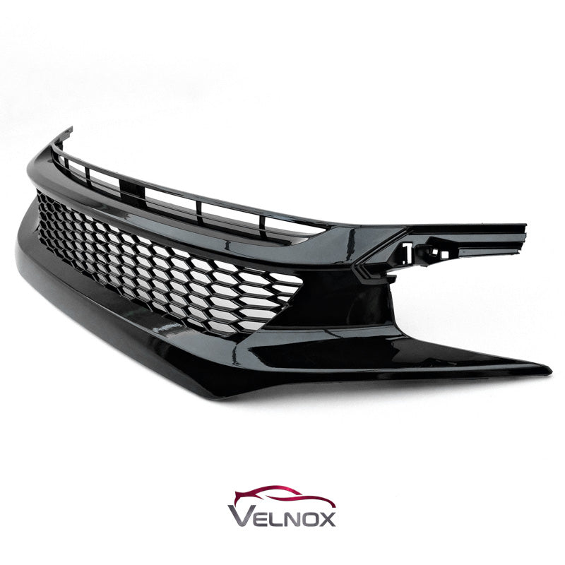 2019-2021 Honda Civic Front Upper Center Honeycomb Grille Glossy Black