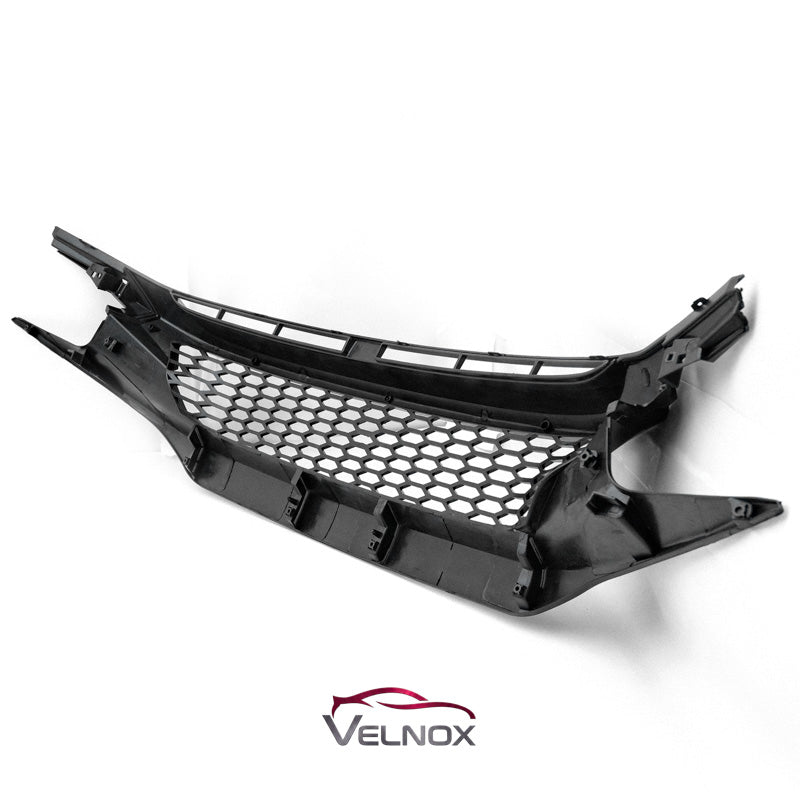 2019-2021 Honda Civic Front Upper Center Honeycomb Grille Glossy Black 