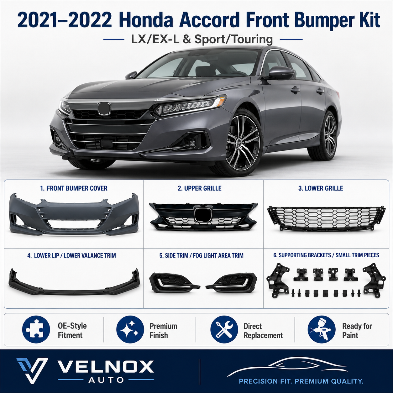 2021-2022 Honda Accord Front Bumper Kit 