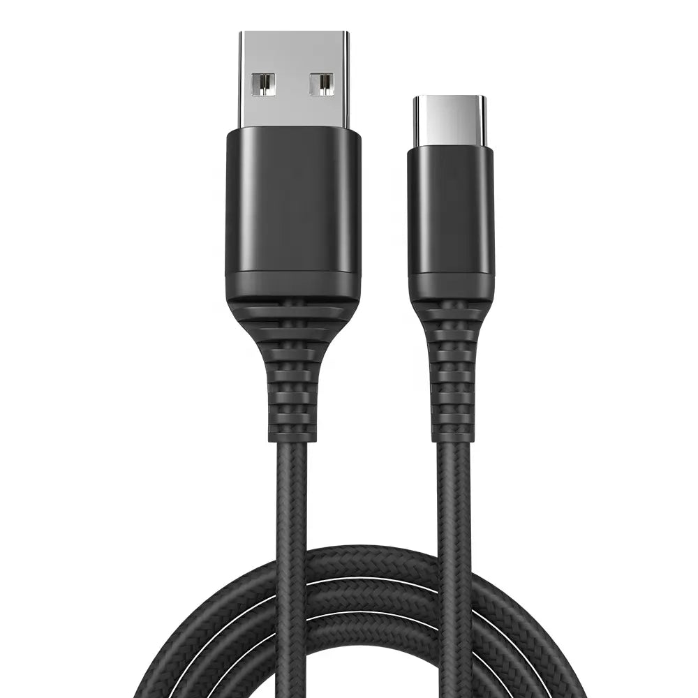 6FT USB-A to USB-C braided fast charging cable for smartphones tablets and USB-C devices