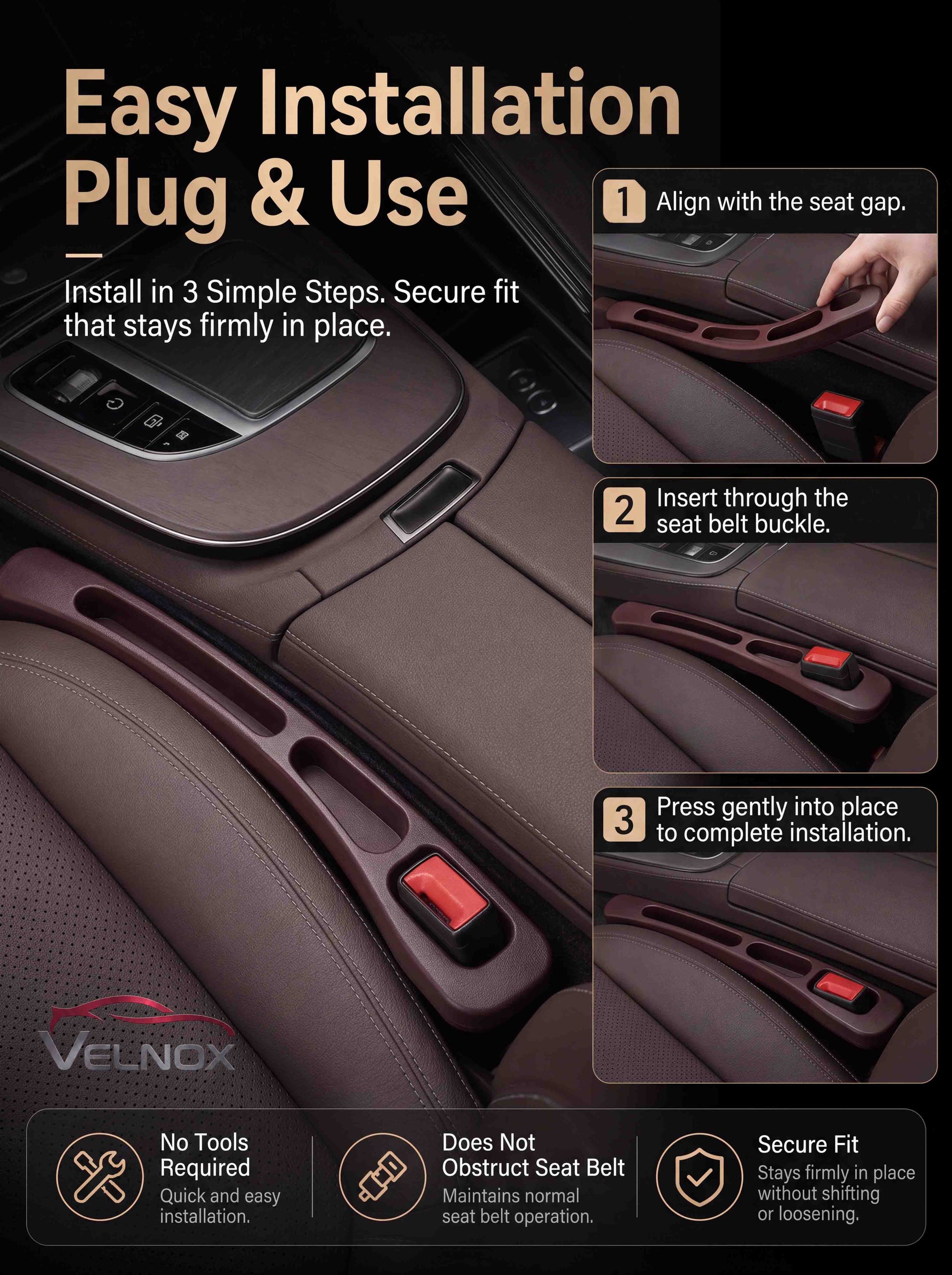 Car Seat Gap Filler & Organizer (2 Pack)