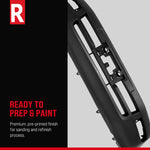 car bumper ready for prep and paint process