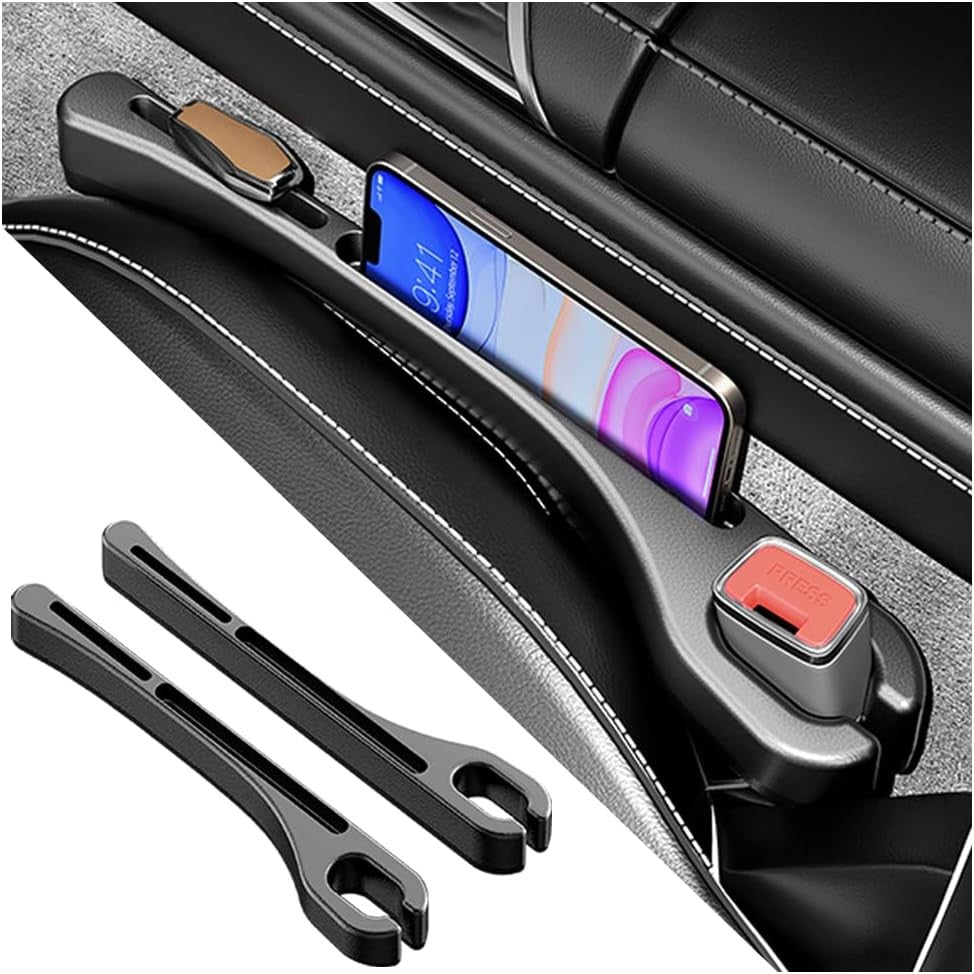 Car seat gap organizer with storage space