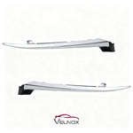 Right and left headlight chrome trim moldings shown together for comparison
