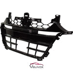 Right angled view of the HO1200224 gloss black front center grille for 2018-2020 Honda Accord