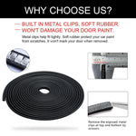 Car door edge guard with built in metal clips and flexible rubber protection
