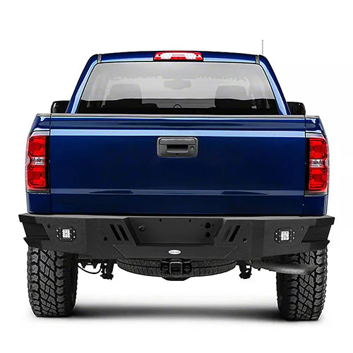 chevy silverado 1500 steel rear bumper installed on truck