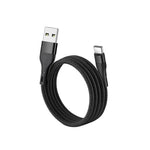 USB-A to USB-C braided cable with durable reinforced connector design