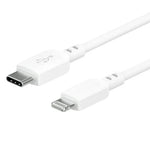 USB-C and Lightning connector close-up on fast charging cable