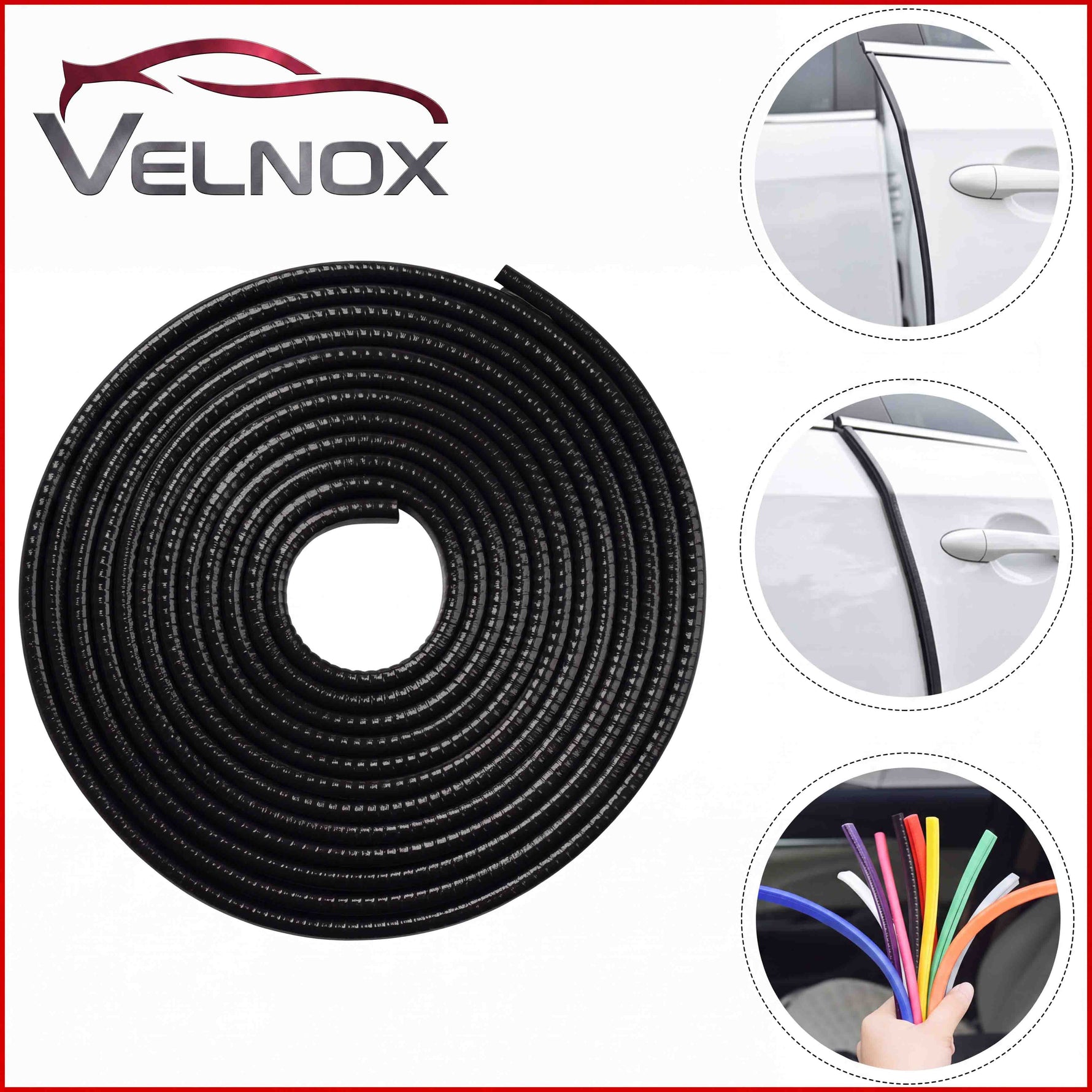 Velnox car door edge guard with multiple color options