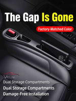 VELNOX car seat gap filler with quick tool-free installation