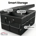 VELNOX trunk organizer with lid and storage compartments