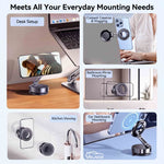 Velnox magnetic vacuum phone mount for home, office, and car
