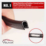 Velnox metal reinforced car door edge guard with steel clips